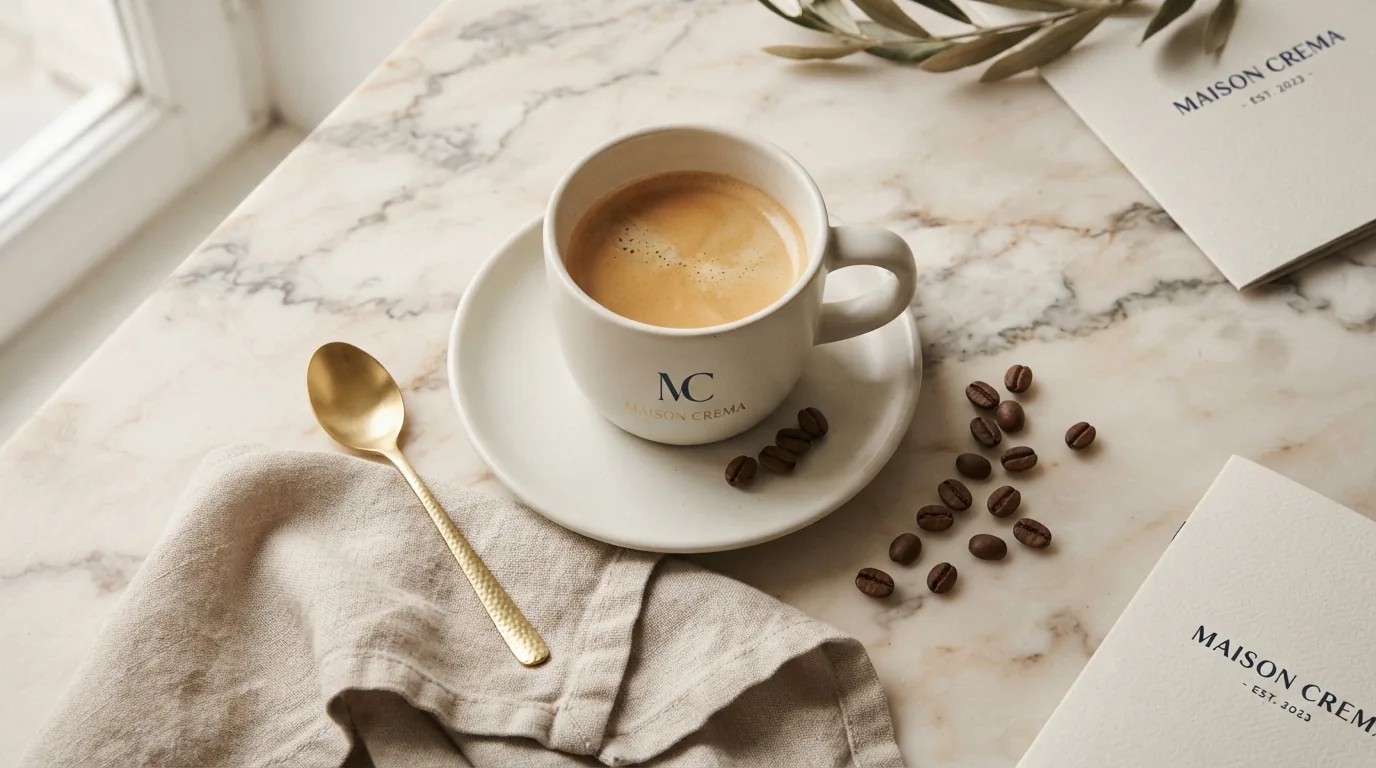An editorial still life representing the Maison Crema brand world