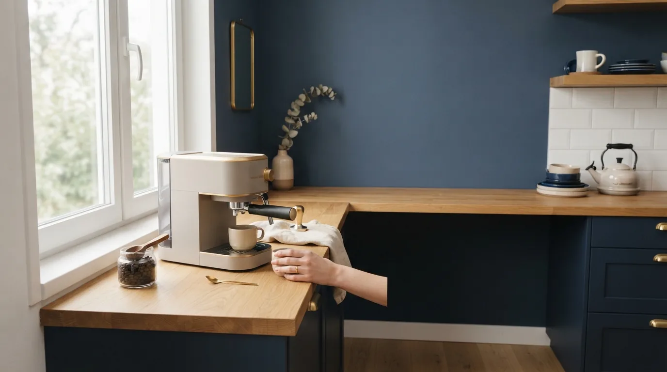 La Marzocco Linea Mini espresso machine on a kitchen counter