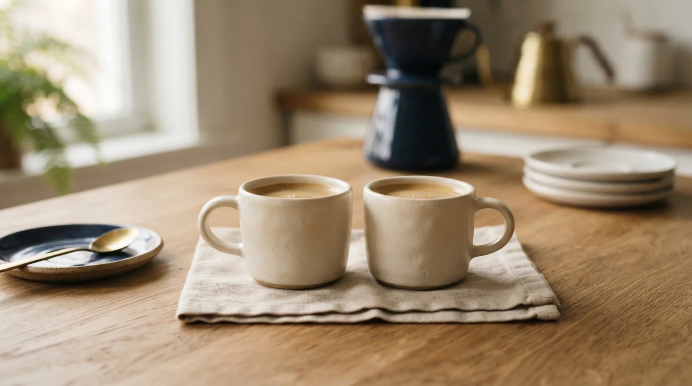 Two unbranded espresso machines compared side by side on a countertop